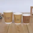 Custom Printed Eco Disposable Double Wall Paper Coffee Cups with Lid