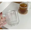 Custom Unique Colored Ripple Cup Glass Coffee Mug with Handle