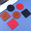 Promotional Custom Print Logo PU Leather Drink Coasters Cup Mat