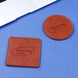 Promotional Custom Print Logo PU Leather Drink Coasters Cup Mat