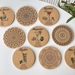 Vintage Europe Cork Printed Coaster Anti Slip Insulation Mat Cup Pad