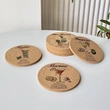 Vintage Europe Cork Printed Coaster Anti Slip Insulation Mat Cup Pad