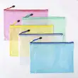 Thicken PVC Grid Zipper Bag School Office Waterproof Stationery Bag
