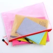 Thicken PVC Grid Zipper Bag School Office Waterproof Stationery Bag