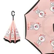 Auto Open Cute Cartoon Kids Reverse Umbrella