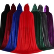 Adult Halloween Velvet Cloak Cape Hooded Witch Vampire Carnival Party