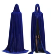 Adult Halloween Velvet Cloak Cape Hooded Witch Vampire Carnival Party