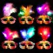 Sexy Women LED Fiber Feather Mask Masquerade Costume