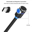 Magnetic Phone Cable Micro USB Cable 3 in 1 Led Lighting Charg Cable