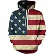 Custom 3D Print USA Flag Bald Eagle Pullover Hoodies