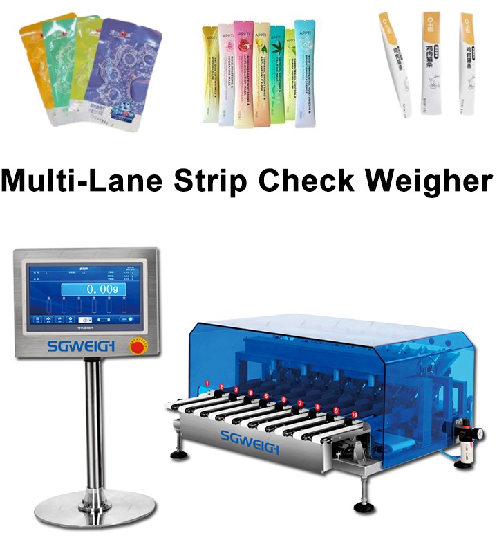 High Precision Dynamic Multi Lane Check Weigher Connect with Packing Machine