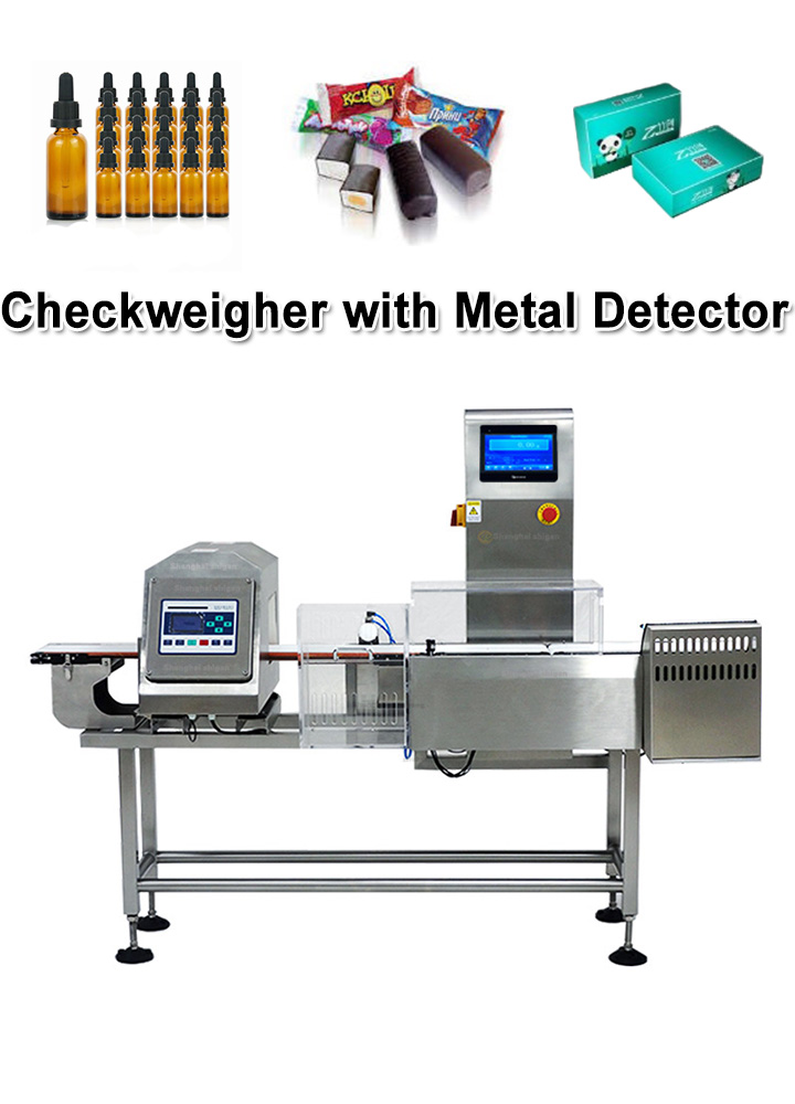  Cosmetic Product Multifunctional Conveyor  Check Weigher Combined Metal Detector