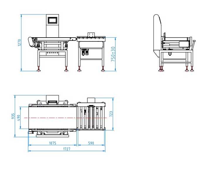 1-15kg Boxed And Bagged Products Checkweigher Dynamic Conveyor with Pusher Reject