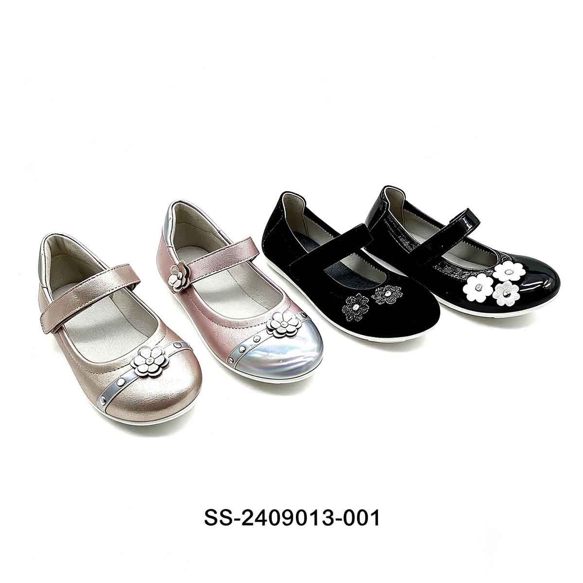1789887138363934.jpg Group photo four color collection girls metallic two tone mary jane flat shoes