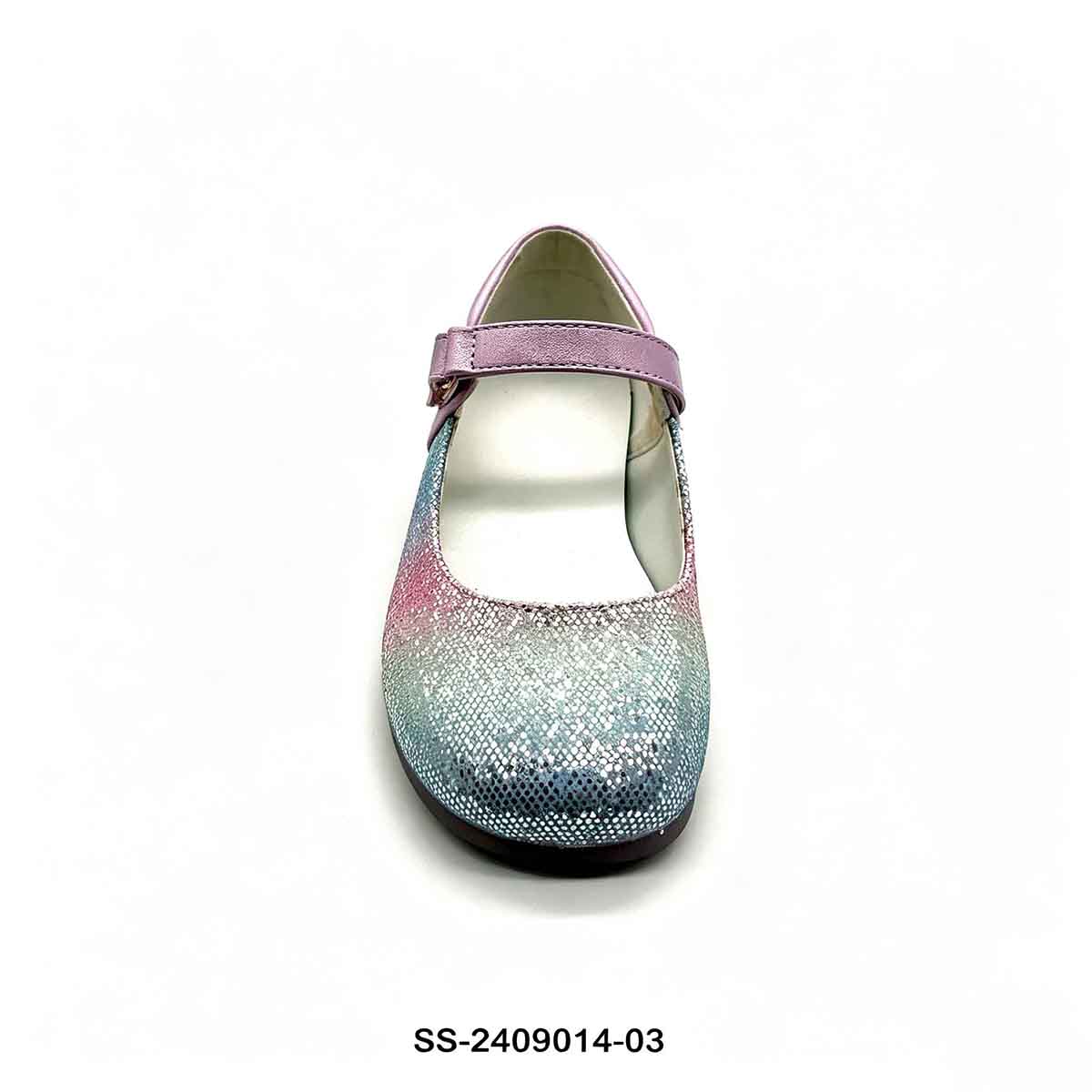 1789887562831868.jpg Top down view girls rainbow gradient glitter mary jane shoe round toe design