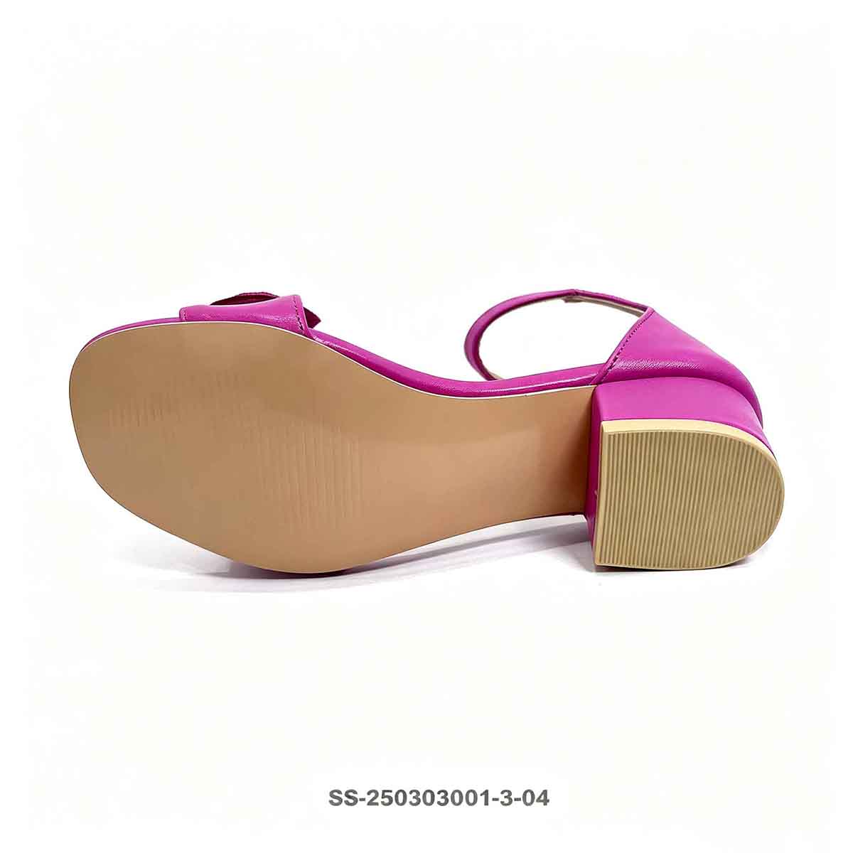 1789890313724746.jpg Bottom view fuchsia girls dress sandal showing smooth outsole details