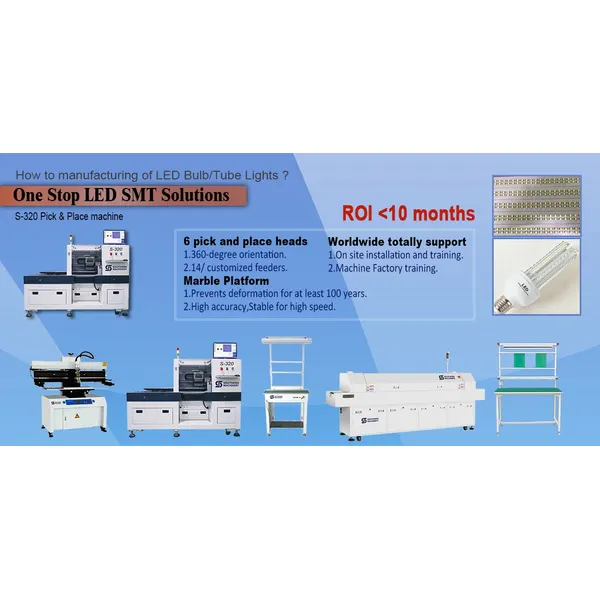 machine de sélection et de placement s-320 pour la fabrication de smt d'éclairage à led - partenaire d'usine smart ems