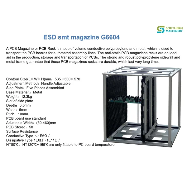 SMT PCB ESD Magical Rack G6604 (50-460) مم - شريك مصنع Smart EMS