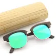 Half Frame Bamboo Sunglasses