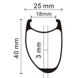 700C road bike disc brake Asymmetric clincher carbon rim 25mm width