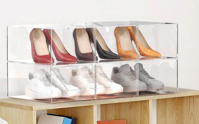 Caja de zapatilla de deporte de acrílico transparente para almacenamiento de zapatos