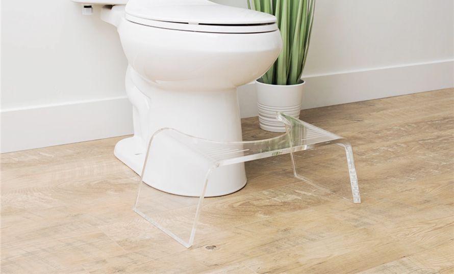 clear acrylic toilet stool
