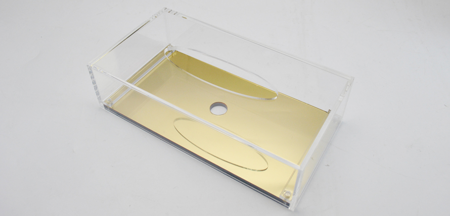 Miroir acrylique Rectangle porte-boîte à mouchoirs étui de rangement étui de rangement