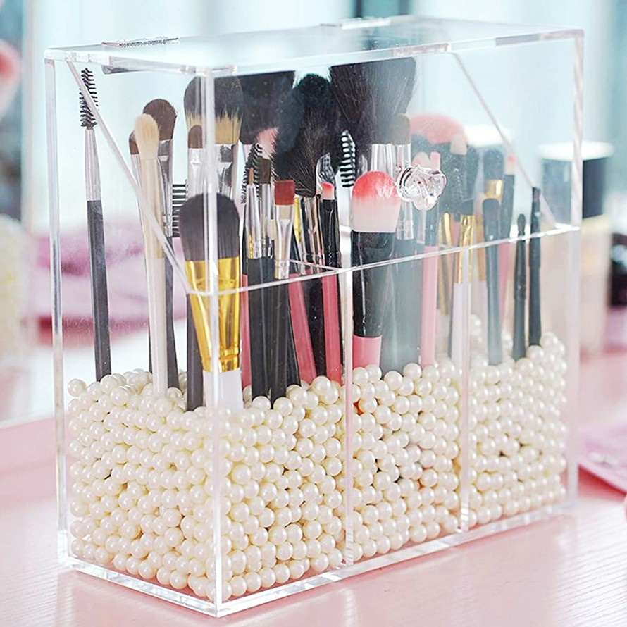 Porta brochas de acrílico para cosméticos, dise?o simple, organizador de  brochas de maquillaje transparente portátil grueso, brocha de maquillaje  para guardar lápiz de u?as Para Maquillaje Octpeak NO