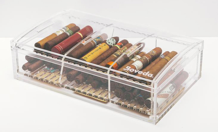 Boîte de rangement pour cigares en acrylique Cave à cigares transparente