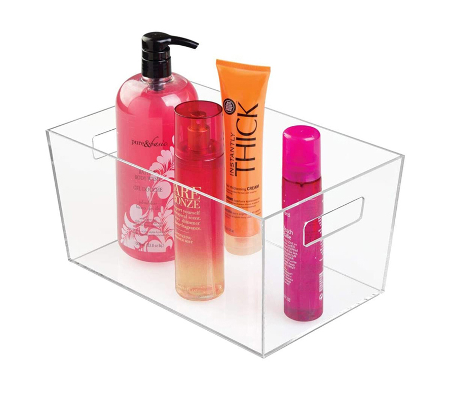 Acrylic Bathroom Organizer Storage Bin with Handles