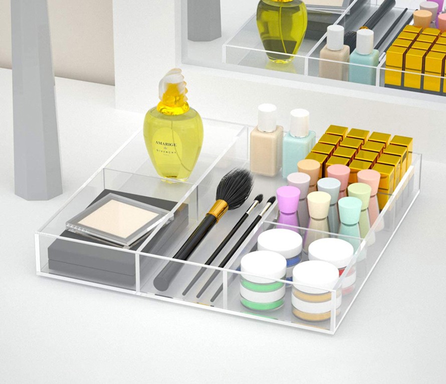 Clear Desk Drawer Organizer Tray