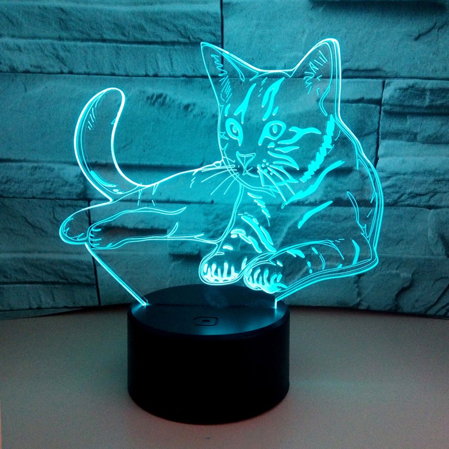 Veilleuse 3D Kitty en acrylique