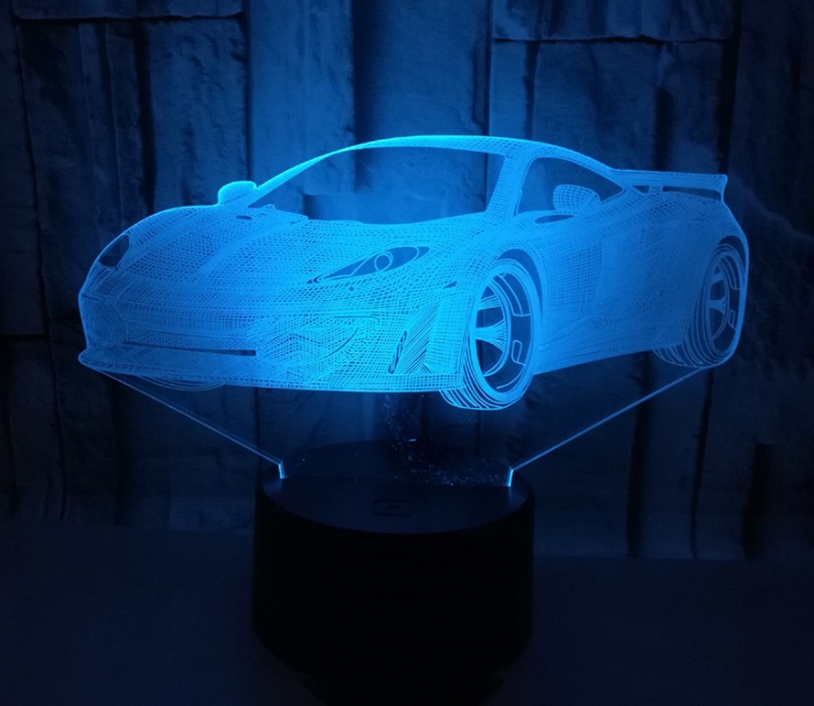 Lampe 3D acrylique Super Car Cool