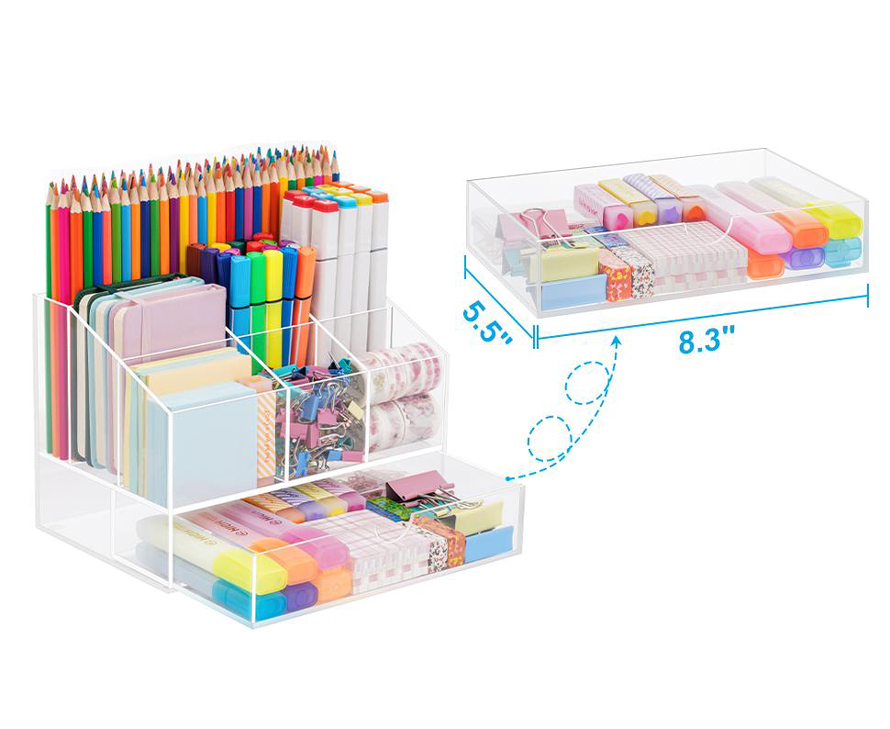 crylic Desk Organizer Storage with Drawer for Office