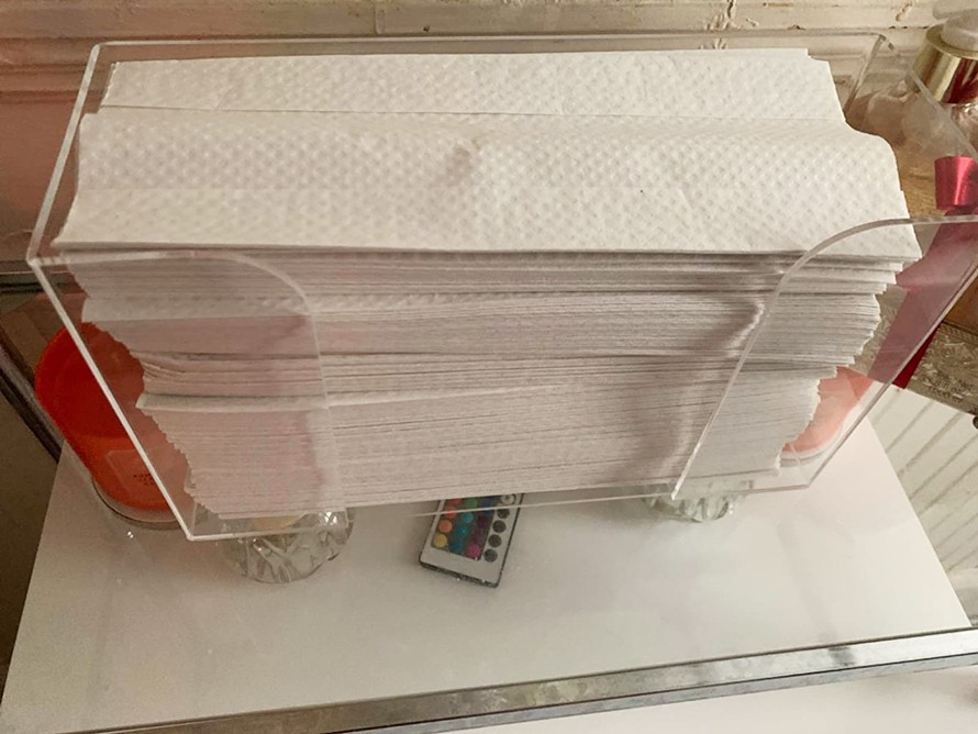 Dispensador de toallas de papel de encimera de acrílico