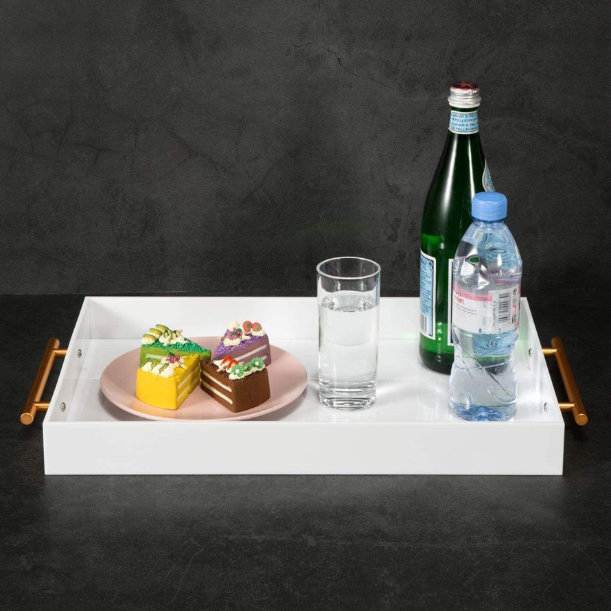Acrylic White Breakfast Trays for Ottoman