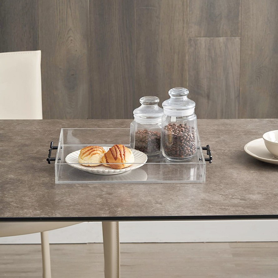 Plateau en acrylique transparent pour table