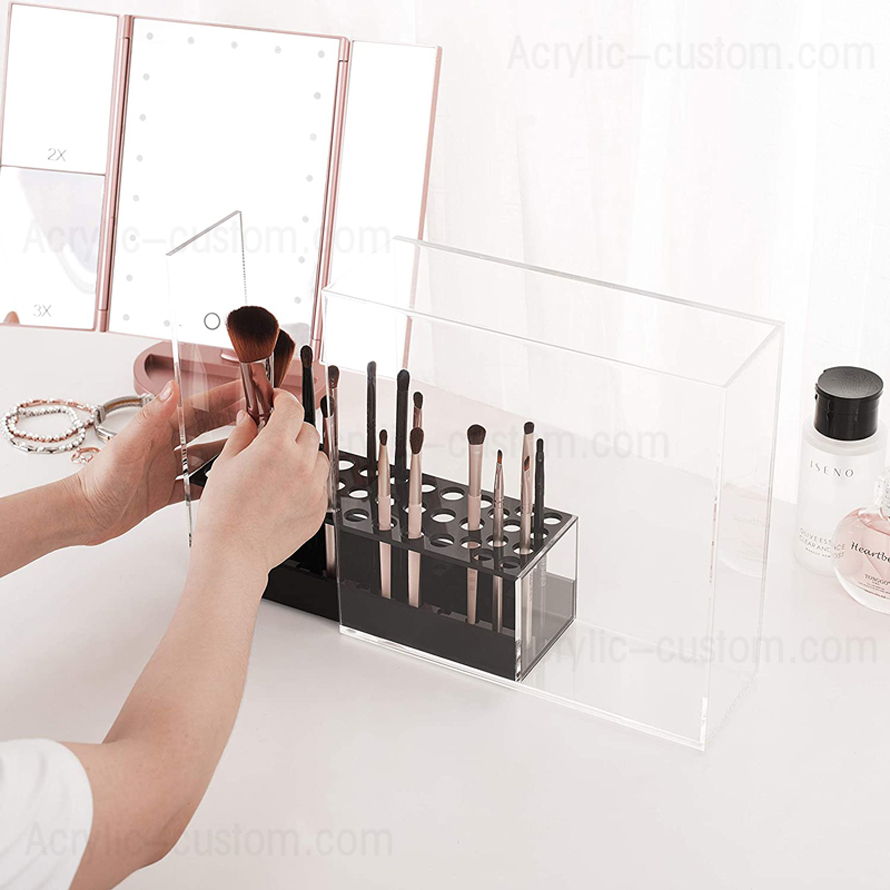 Organizador de maquillaje acrílico de caja de almacenamiento personalizado