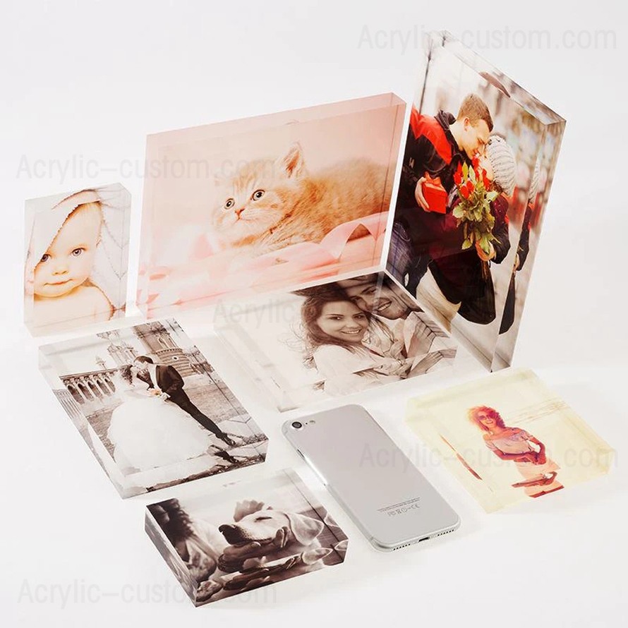 Solid Acrylic Block Photo - Custom Clear Block for Crafts