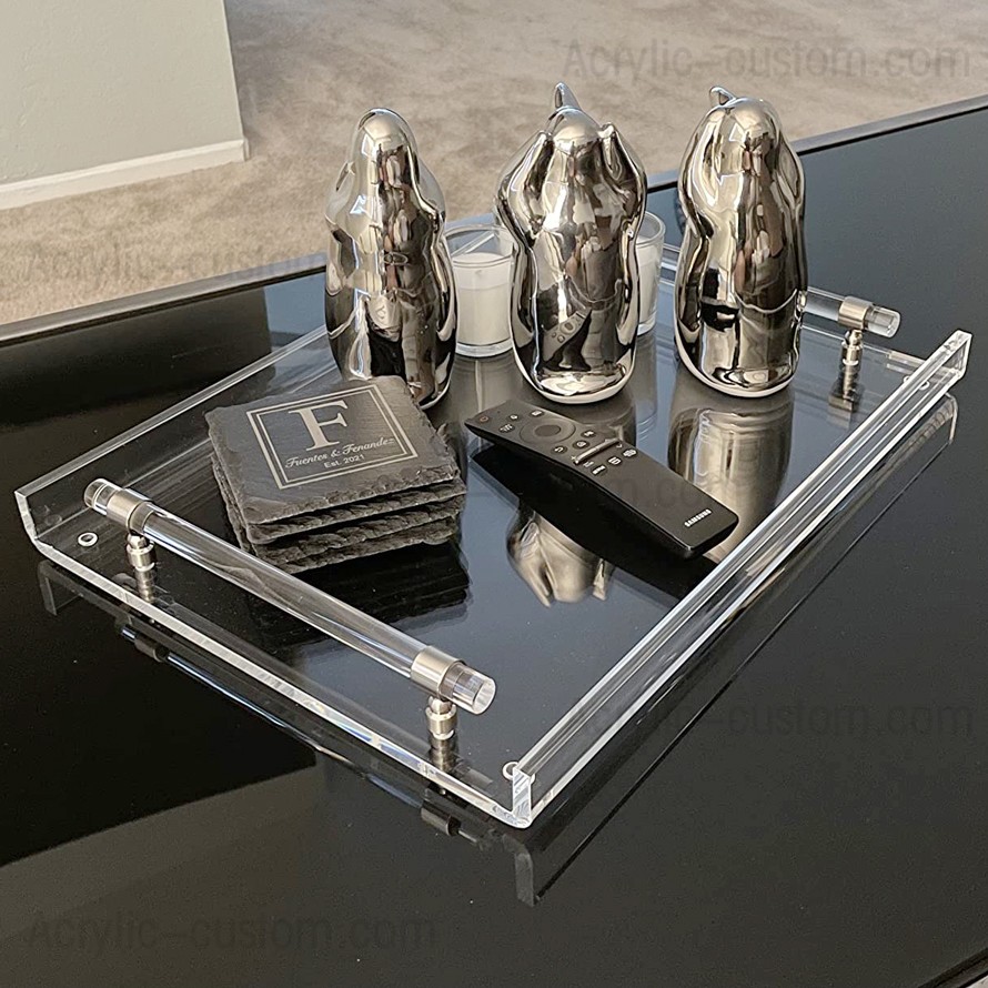 Cheap Acrylic Tray Organizer with Handles