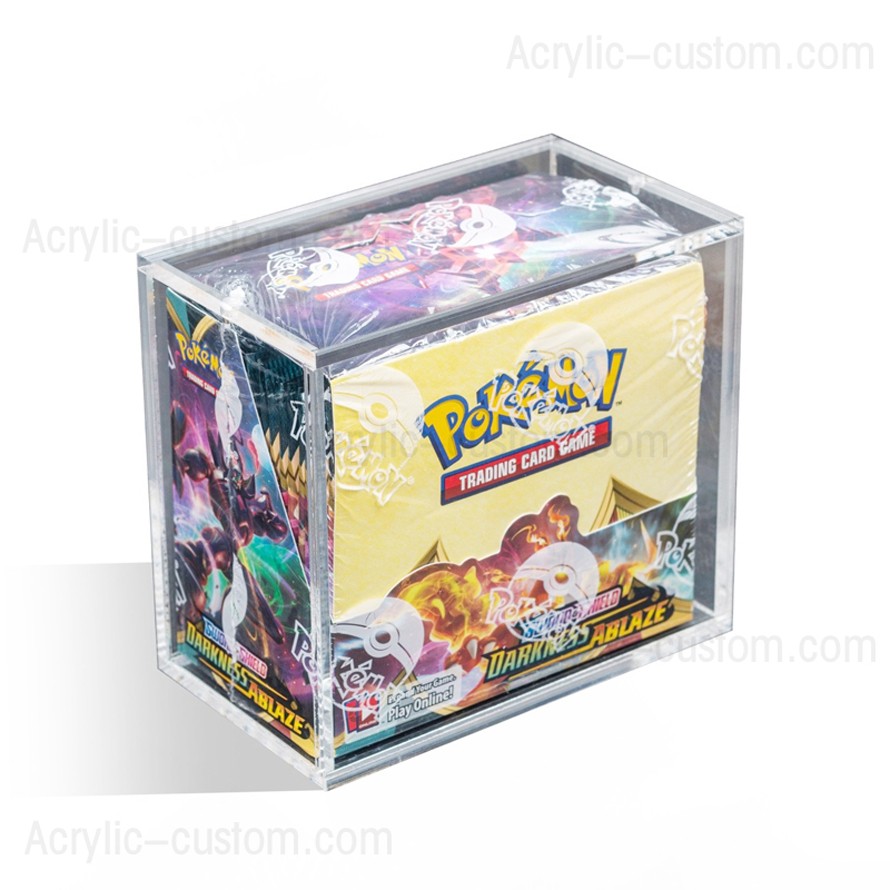 Hot Sale Clear Acrylic Pokemon Booster Box with Magnetic Lid Design