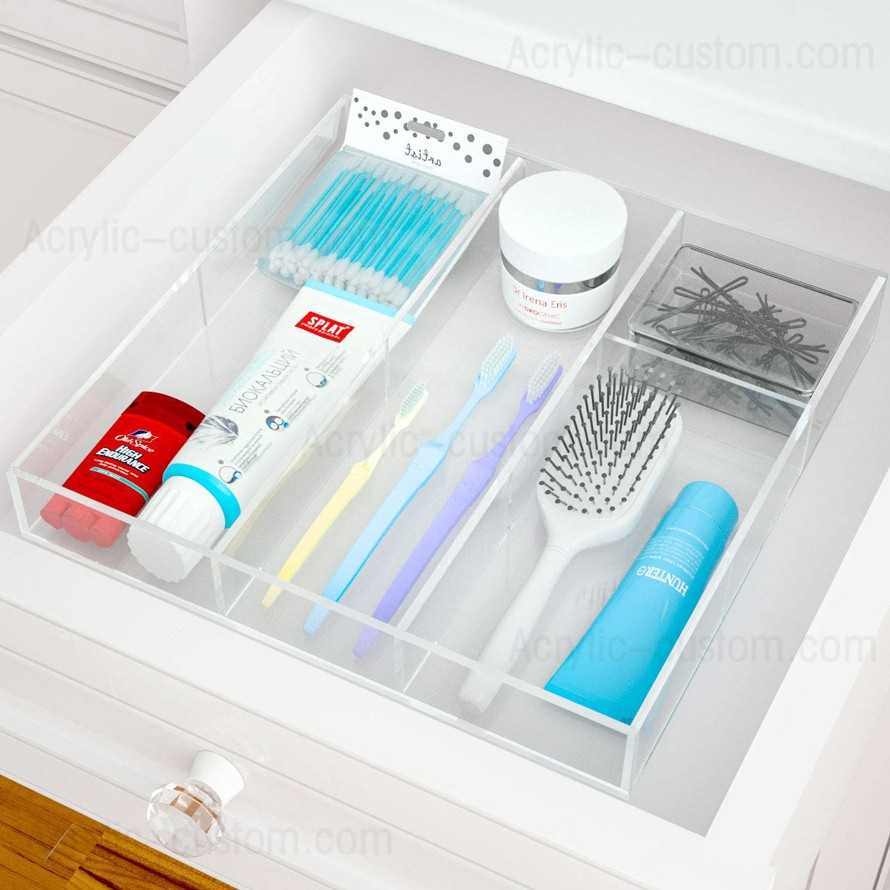 Acrylic Drawer Organizer Storage Tray Clear Makeup Drawer Organizer 