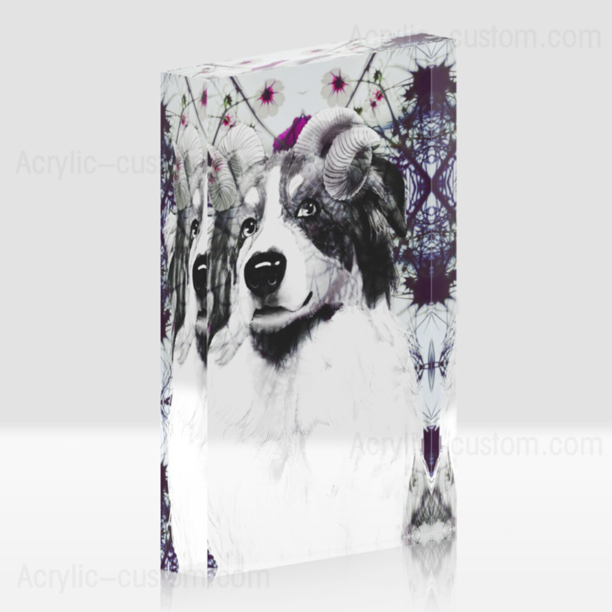 Acrylic Display Block Dog Photo Block for Souvenir
