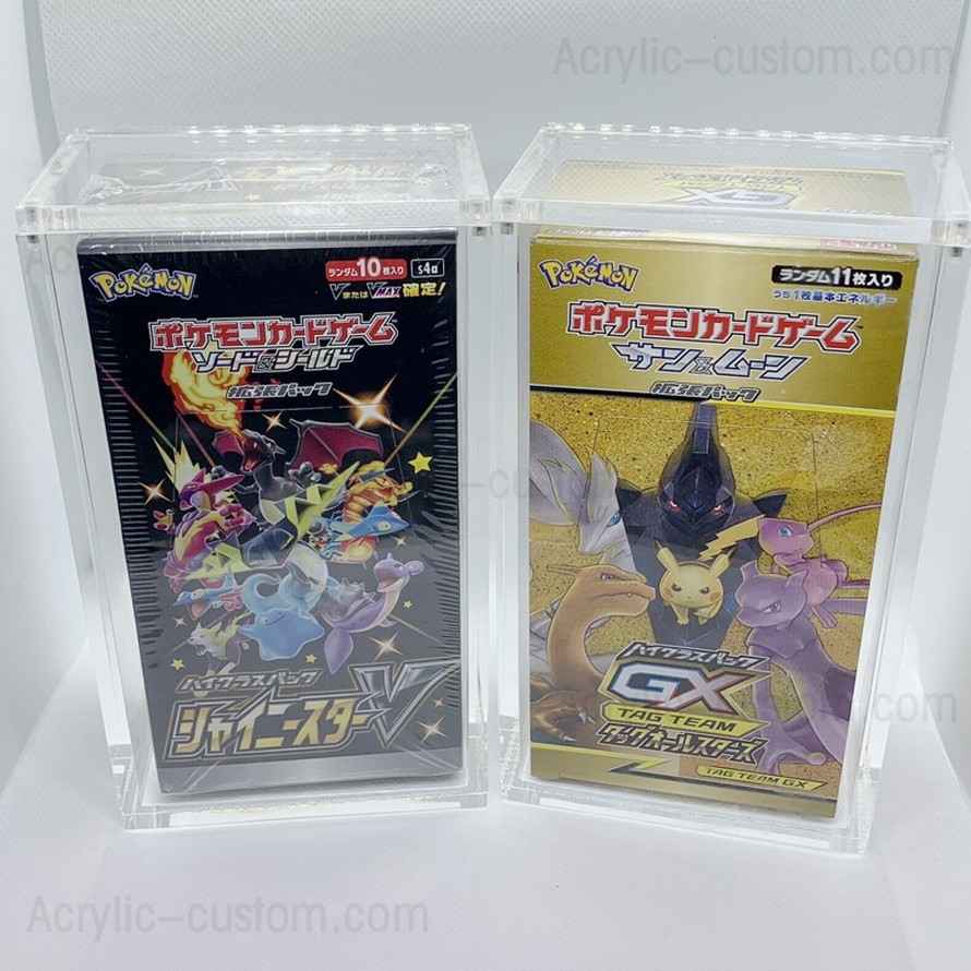 Vitrines acryliques de jeu de boîte d\'aimant de booster de Pokemon