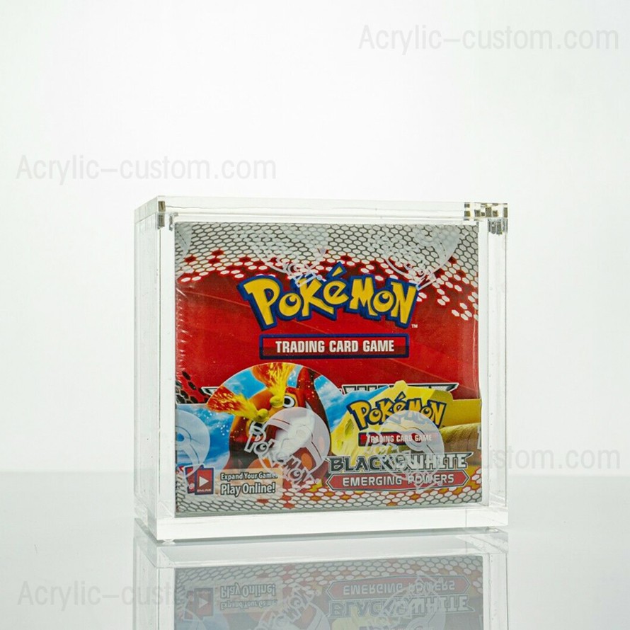 Custom Cheap Acrylic Pokemon Booster Box Magnetic Acrylic Booster Box Protector Case