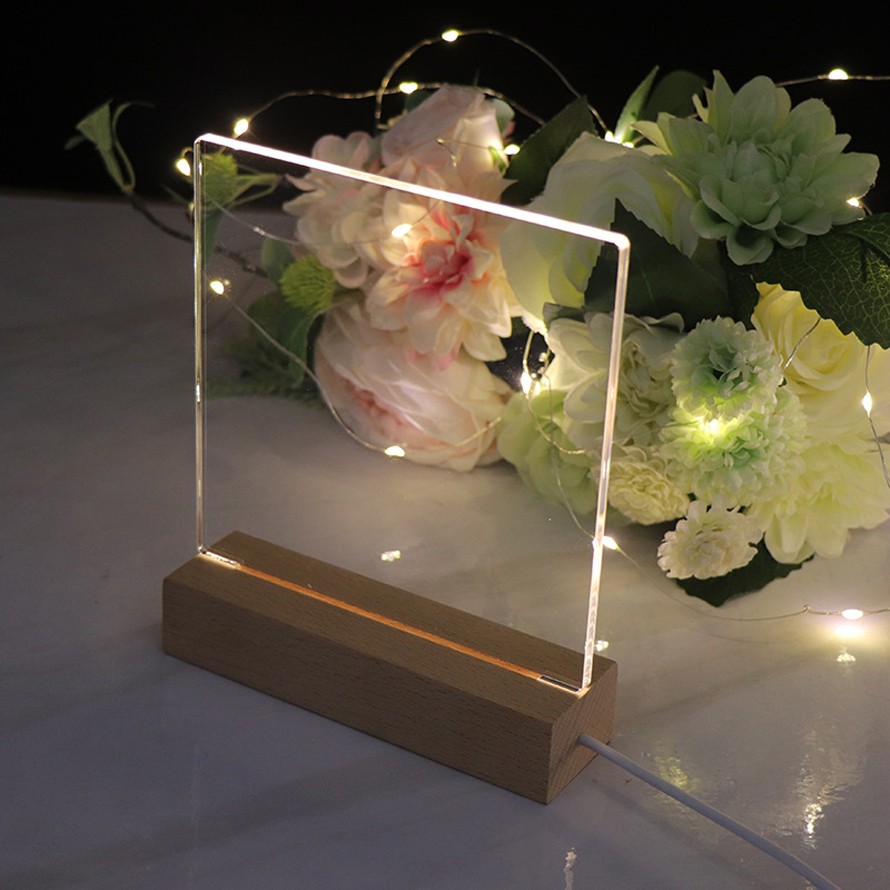 rectangle wooden base acrylic night light