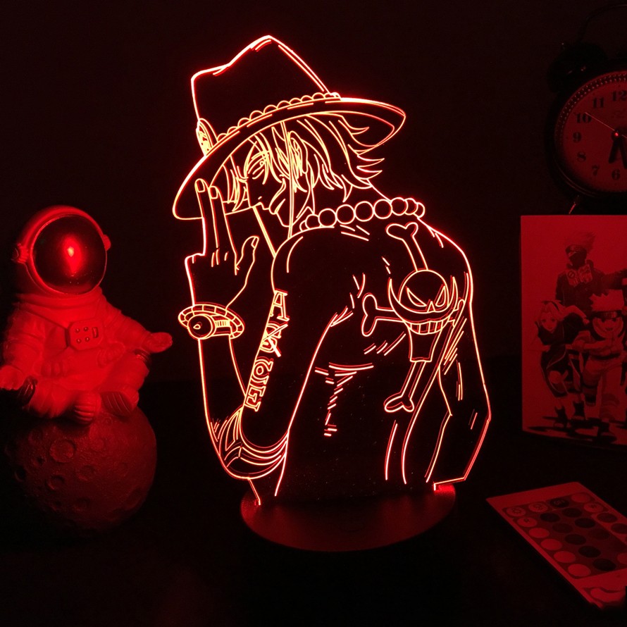 Luz de noche 3d de personaje de anime japonés, luz de ilusión personalizada de luz de ambiente de habitación