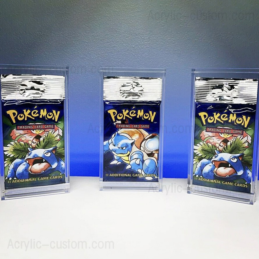 Pokemon Acrylique Booster Pack Présentoir Boîte Magnétique Cas