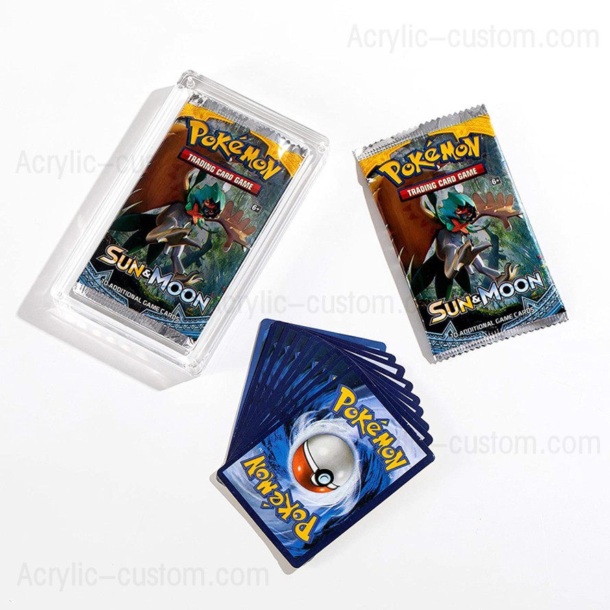 Exhibición de paquetes de tarjetas de Pokemon acrílicos