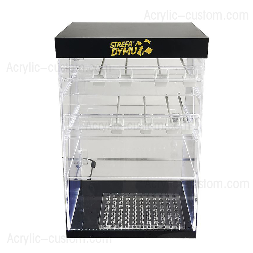 Vitrine acrylique pour cigarettes électroniques avec serrure de sécurité antivol